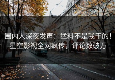 圈内人深夜发声：猛料不是我干的！星空影视全网疯传，评论数破万
