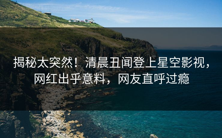 揭秘太突然！清晨丑闻登上星空影视，网红出乎意料，网友直呼过瘾