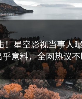 深夜直击！星空影视当事人曝光爆料，出乎意料，全网热议不断