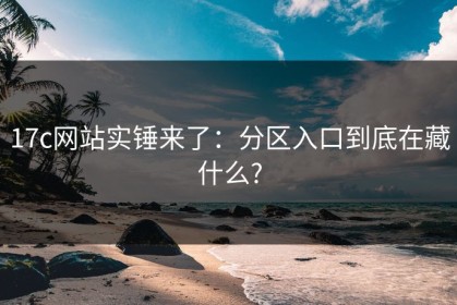 17c网站实锤来了：分区入口到底在藏什么?
