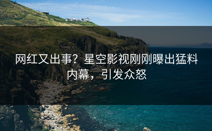 网红又出事？星空影视刚刚曝出猛料内幕，引发众怒