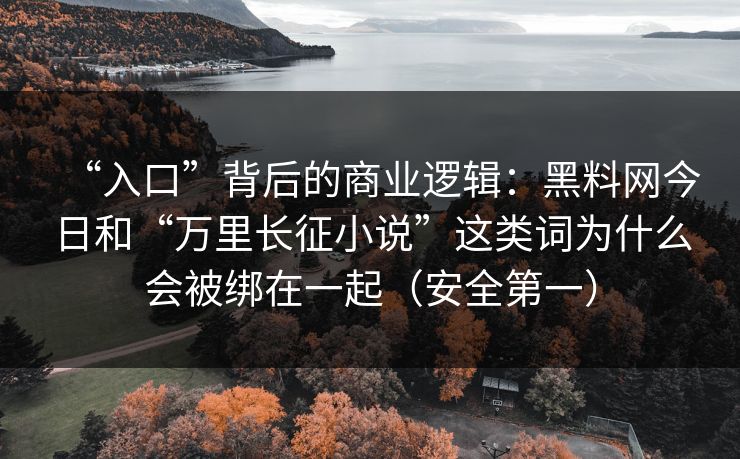 “入口”背后的商业逻辑:黑料网今日和“万里长征小说”这类词为什么会被绑在一起(安全第一) “入口”背后的商业逻辑:黑料网今日和“万里长征小说”这类词为什么会被绑在一起(安全第一)